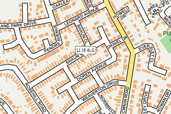 LL18 4LG map - OS OpenMap – Local (Ordnance Survey)