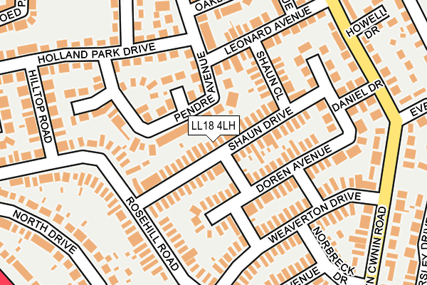 LL18 4LH map - OS OpenMap – Local (Ordnance Survey)