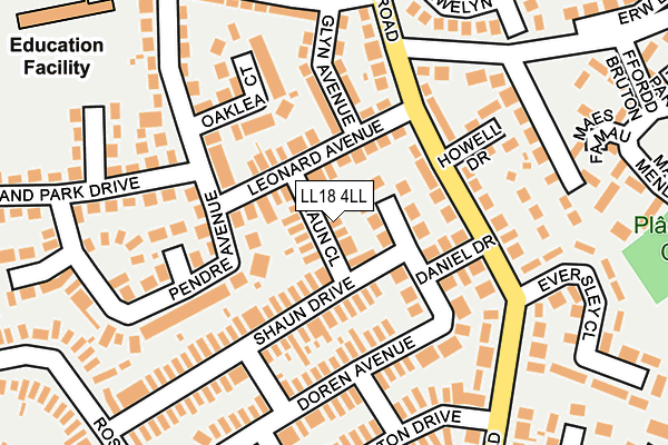 LL18 4LL map - OS OpenMap – Local (Ordnance Survey)