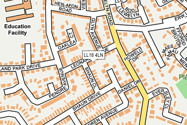 LL18 4LN map - OS OpenMap – Local (Ordnance Survey)