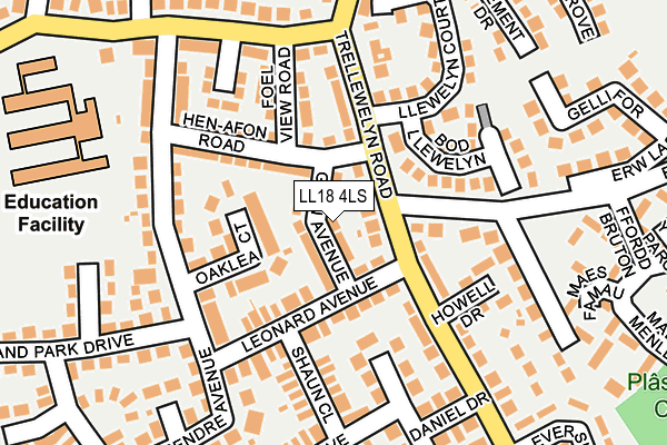LL18 4LS map - OS OpenMap – Local (Ordnance Survey)