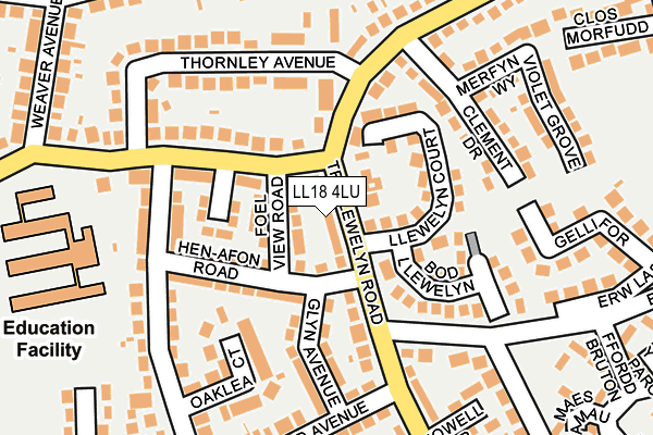 LL18 4LU map - OS OpenMap – Local (Ordnance Survey)