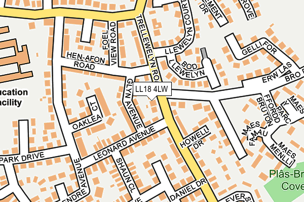 LL18 4LW map - OS OpenMap – Local (Ordnance Survey)