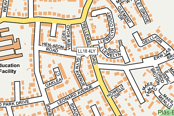 LL18 4LY map - OS OpenMap – Local (Ordnance Survey)