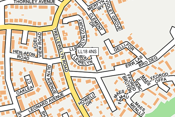 LL18 4NS map - OS OpenMap – Local (Ordnance Survey)