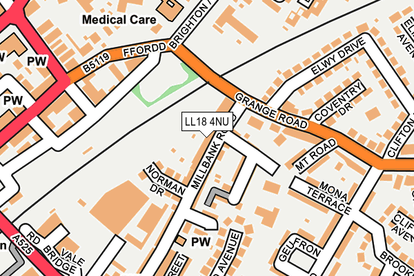 LL18 4NU map - OS OpenMap – Local (Ordnance Survey)
