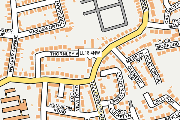 LL18 4NW map - OS OpenMap – Local (Ordnance Survey)