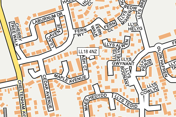 LL18 4NZ map - OS OpenMap – Local (Ordnance Survey)