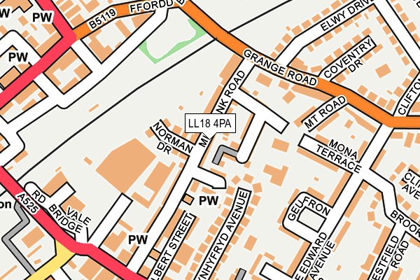 LL18 4PA map - OS OpenMap – Local (Ordnance Survey)