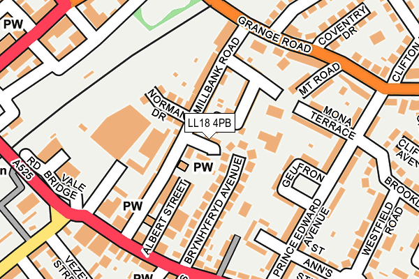 LL18 4PB map - OS OpenMap – Local (Ordnance Survey)