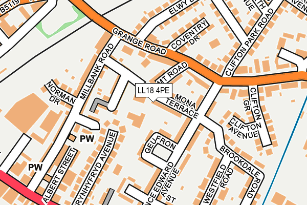 LL18 4PE map - OS OpenMap – Local (Ordnance Survey)