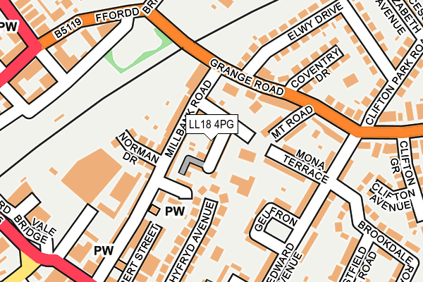 LL18 4PG map - OS OpenMap – Local (Ordnance Survey)