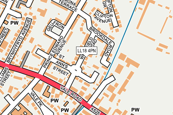LL18 4PN map - OS OpenMap – Local (Ordnance Survey)
