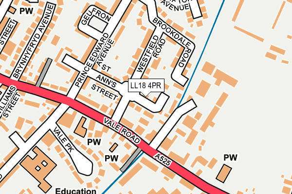 LL18 4PR map - OS OpenMap – Local (Ordnance Survey)