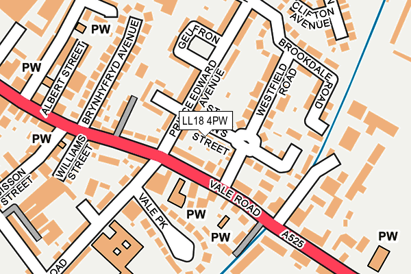 LL18 4PW map - OS OpenMap – Local (Ordnance Survey)