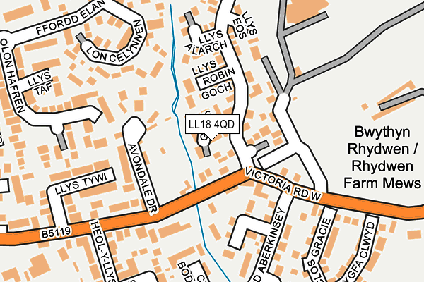 LL18 4QD map - OS OpenMap – Local (Ordnance Survey)