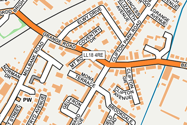 LL18 4RE map - OS OpenMap – Local (Ordnance Survey)