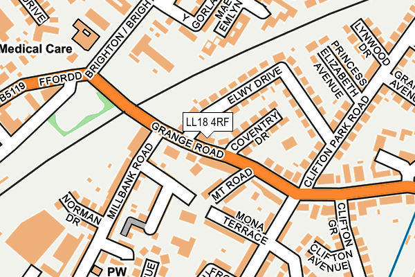 LL18 4RF map - OS OpenMap – Local (Ordnance Survey)
