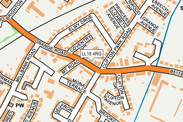 LL18 4RG map - OS OpenMap – Local (Ordnance Survey)