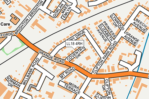 LL18 4RH map - OS OpenMap – Local (Ordnance Survey)