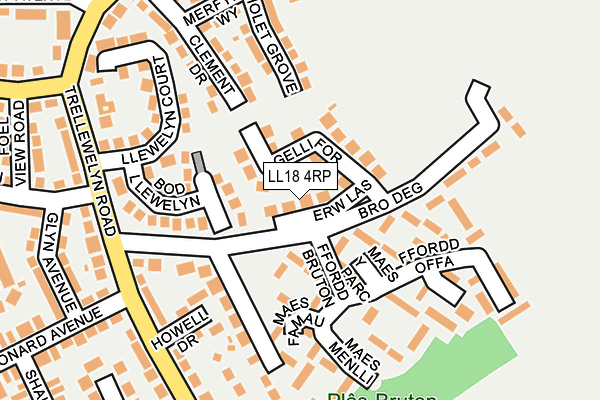 LL18 4RP map - OS OpenMap – Local (Ordnance Survey)
