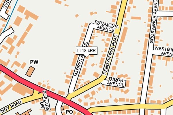 LL18 4RR map - OS OpenMap – Local (Ordnance Survey)