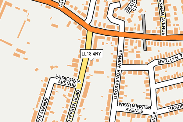 LL18 4RY map - OS OpenMap – Local (Ordnance Survey)
