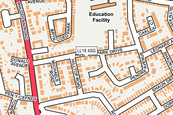 LL18 4SG map - OS OpenMap – Local (Ordnance Survey)