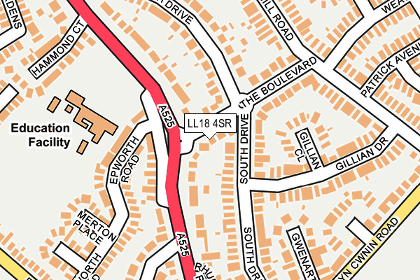 LL18 4SR map - OS OpenMap – Local (Ordnance Survey)