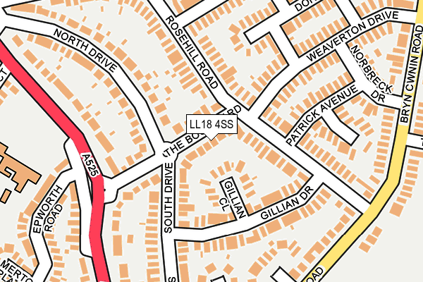 LL18 4SS map - OS OpenMap – Local (Ordnance Survey)