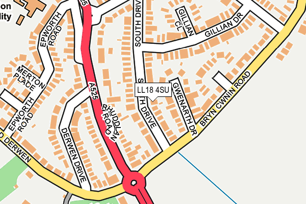 LL18 4SU map - OS OpenMap – Local (Ordnance Survey)
