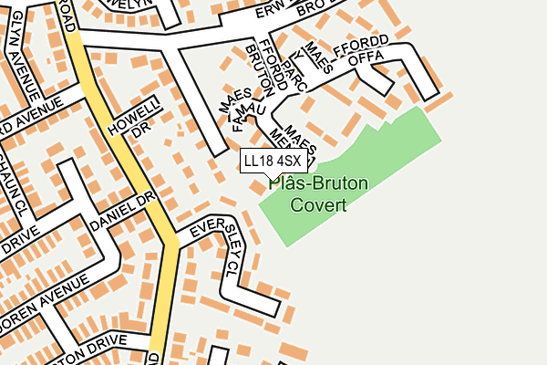 LL18 4SX map - OS OpenMap – Local (Ordnance Survey)