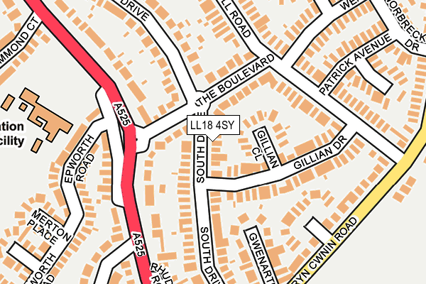 LL18 4SY map - OS OpenMap – Local (Ordnance Survey)
