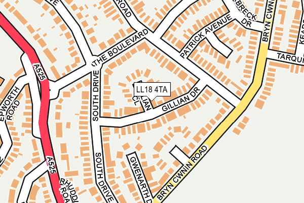 LL18 4TA map - OS OpenMap – Local (Ordnance Survey)