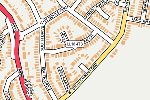 LL18 4TB map - OS OpenMap – Local (Ordnance Survey)