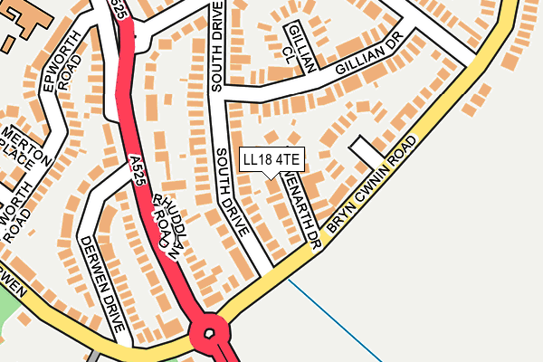 LL18 4TE map - OS OpenMap – Local (Ordnance Survey)