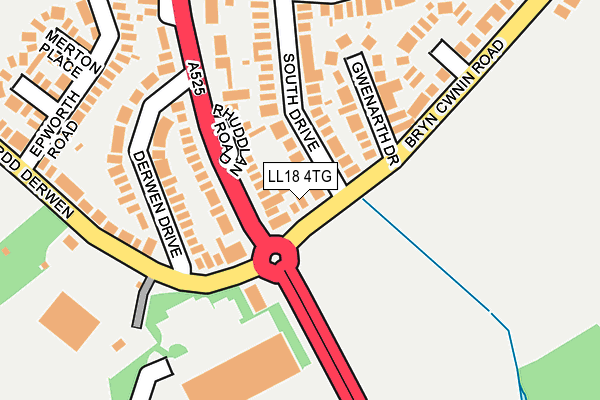 LL18 4TG map - OS OpenMap – Local (Ordnance Survey)