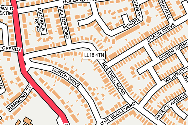 LL18 4TN map - OS OpenMap – Local (Ordnance Survey)