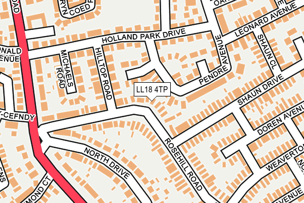 LL18 4TP map - OS OpenMap – Local (Ordnance Survey)