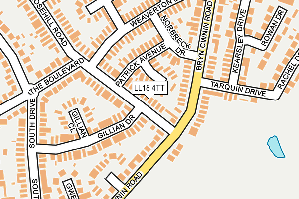 LL18 4TT map - OS OpenMap – Local (Ordnance Survey)