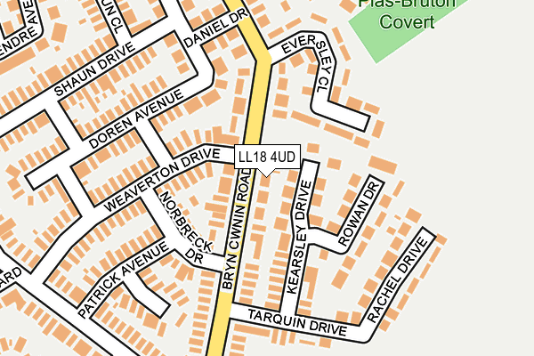 LL18 4UD map - OS OpenMap – Local (Ordnance Survey)