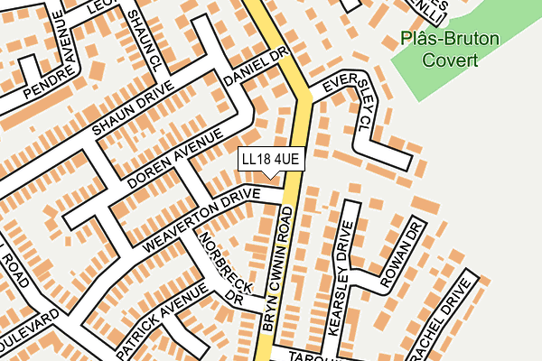 LL18 4UE map - OS OpenMap – Local (Ordnance Survey)