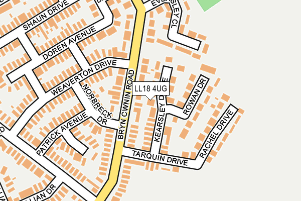 LL18 4UG map - OS OpenMap – Local (Ordnance Survey)