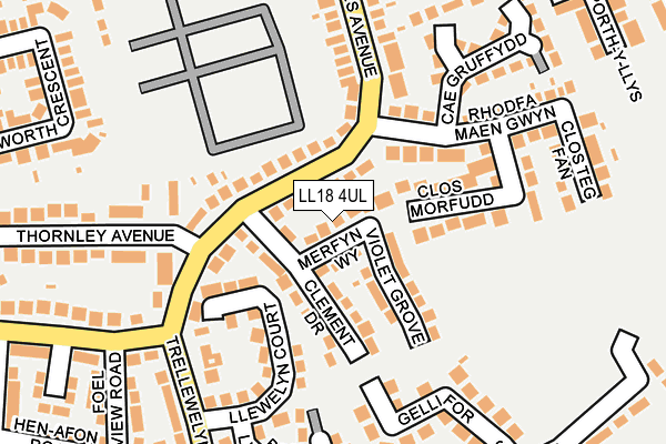 LL18 4UL map - OS OpenMap – Local (Ordnance Survey)