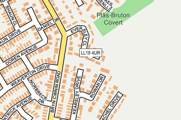 LL18 4UR map - OS OpenMap – Local (Ordnance Survey)