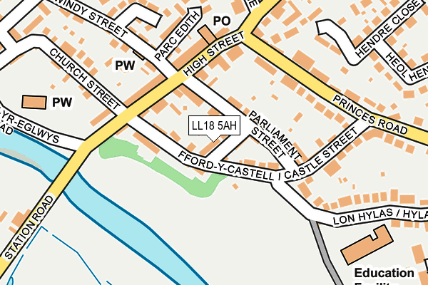 LL18 5AH map - OS OpenMap – Local (Ordnance Survey)