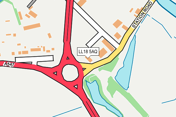 LL18 5AQ map - OS OpenMap – Local (Ordnance Survey)
