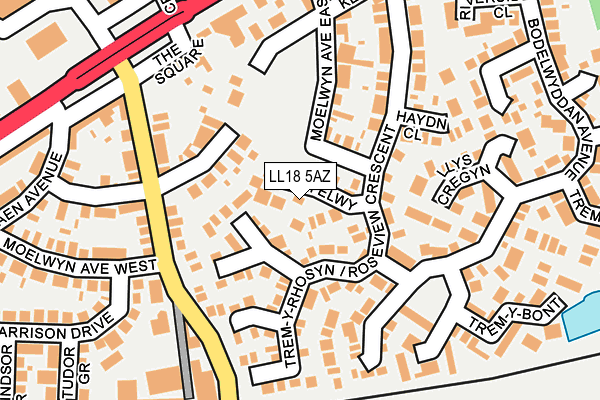 LL18 5AZ map - OS OpenMap – Local (Ordnance Survey)