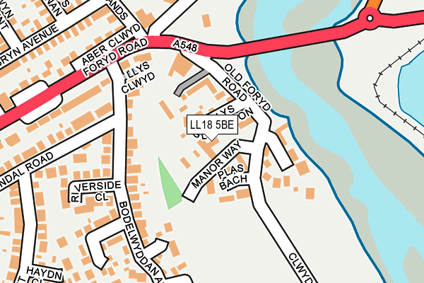 LL18 5BE map - OS OpenMap – Local (Ordnance Survey)