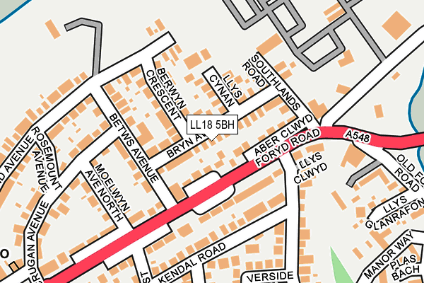 LL18 5BH map - OS OpenMap – Local (Ordnance Survey)
